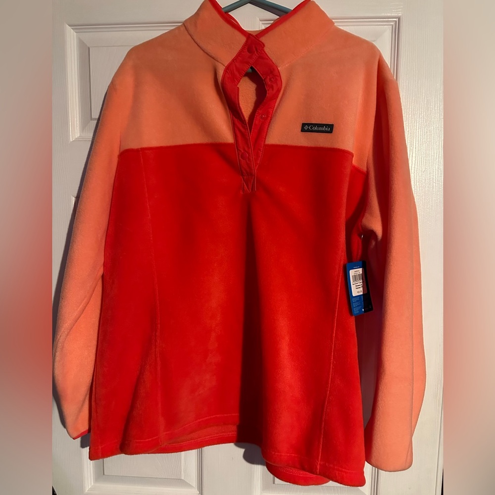 Columbia 1/2 Snap Sweater Two Tone Fleece women’s 2xl NWT